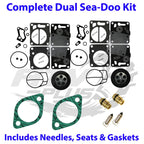 Dual Carb Rebuild Kit for Sea Doo GTX GSX (1996–1997) - Needle Seat & Base Gaskets