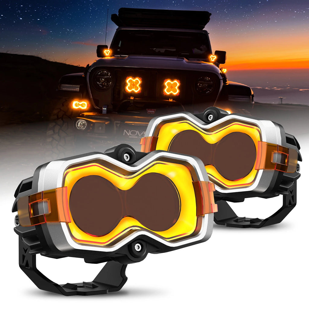 2X 4.5" LED Work Lights Pod Bar Spot Flood Beam for Jeep Ford ATV (2010–2023)