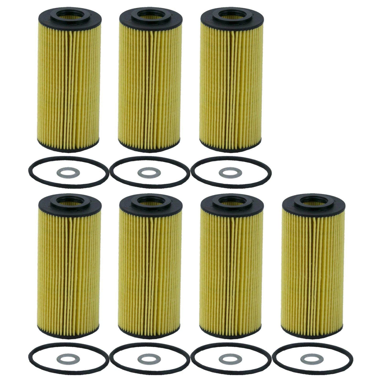 Set of 7 Engine Oil Filters for Wix (Cartridge Lube Metal Free)