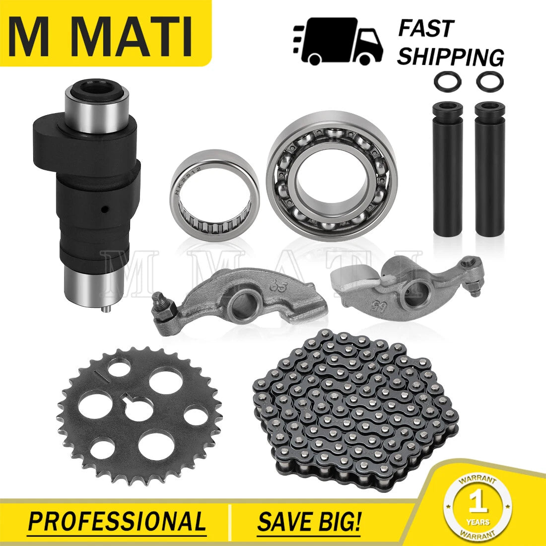 Camshaft & Cam Chain Gear Bearing Kit for Yamaha Moto-4 350 YFM350 (1989–1995)