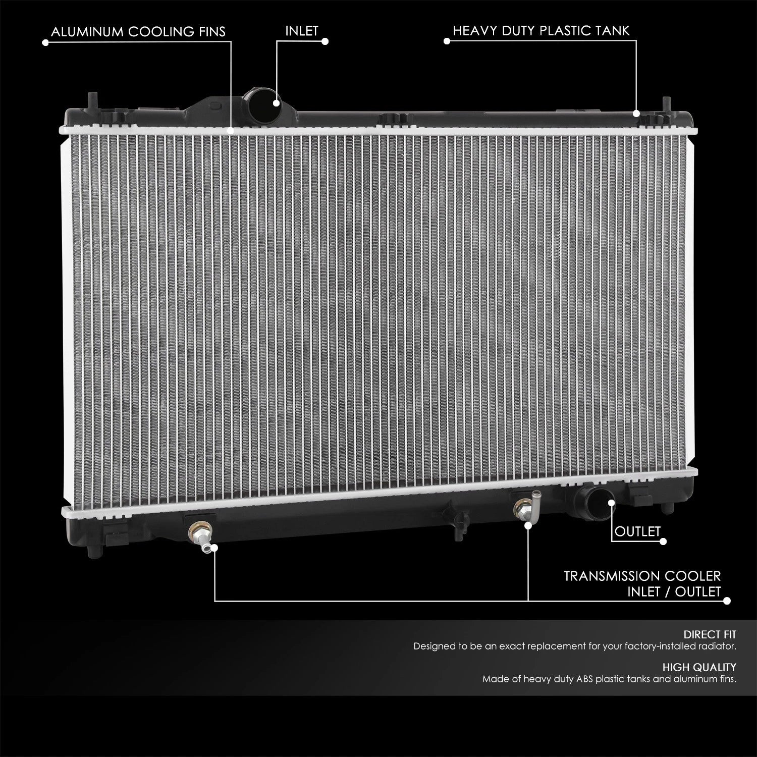 Cooling Radiator for Lexus GS450H (2008–2011) OE Style Aluminum Core 13334
