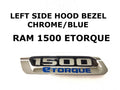 Chrome Left Side Hood Bezel for RAM 1500 ETORQUE (2021–2022) 68309828AB