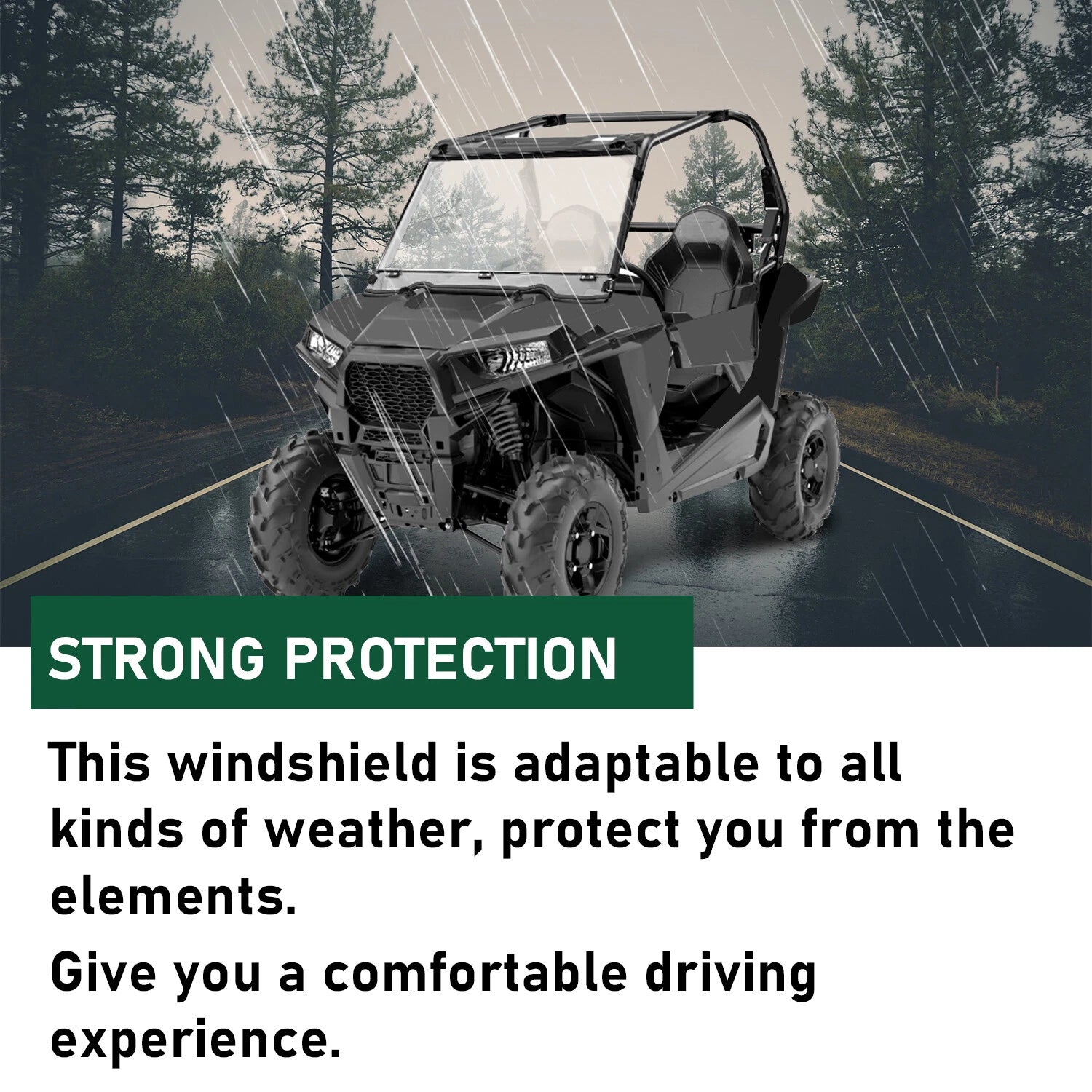 Full Windshield Scratch Resistant for Polaris RZR 900 (2015–2020) / XP Turbo (2014–2018)