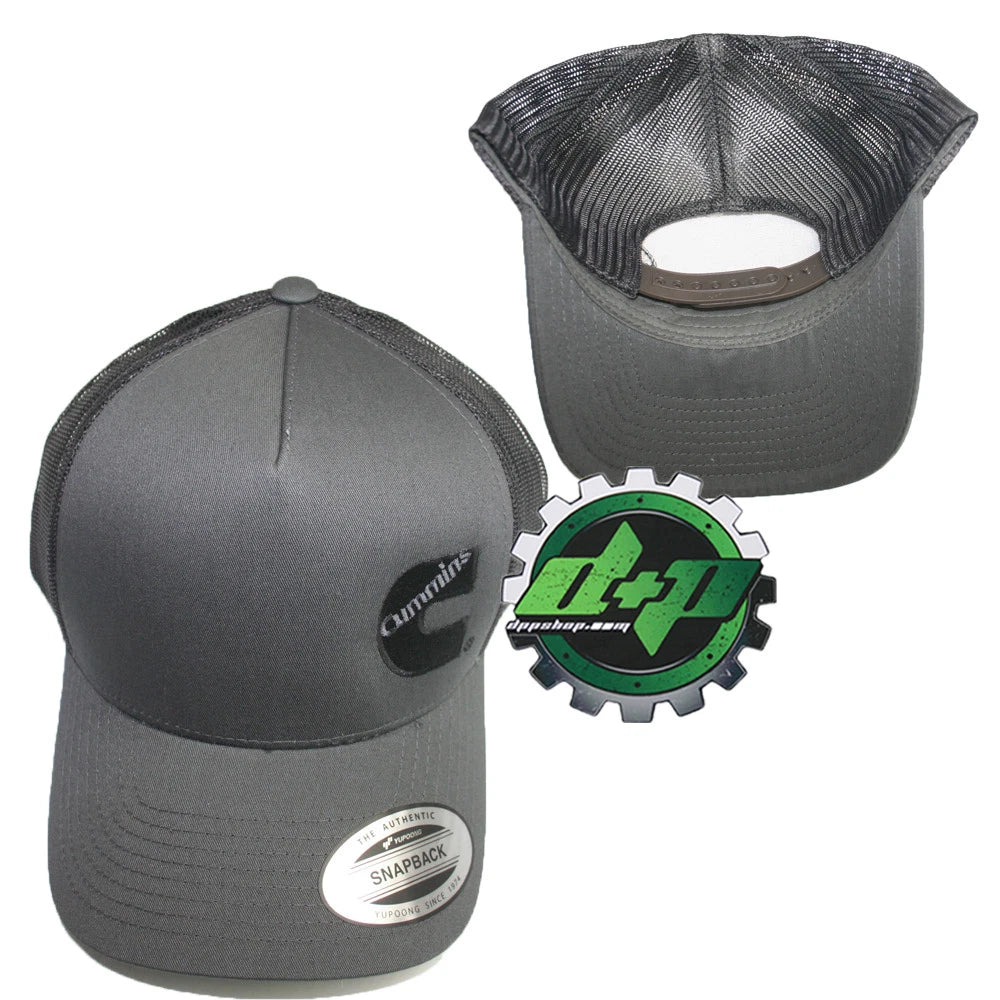 Black Mesh Snapback Hat for Cummins Truck (Charcoal Gray)