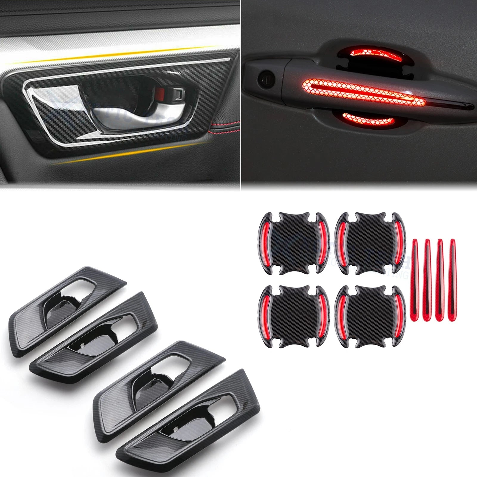 Carbon Fiber Inner Door Handle Bowl Trim for Honda CR-V (2017–2022)