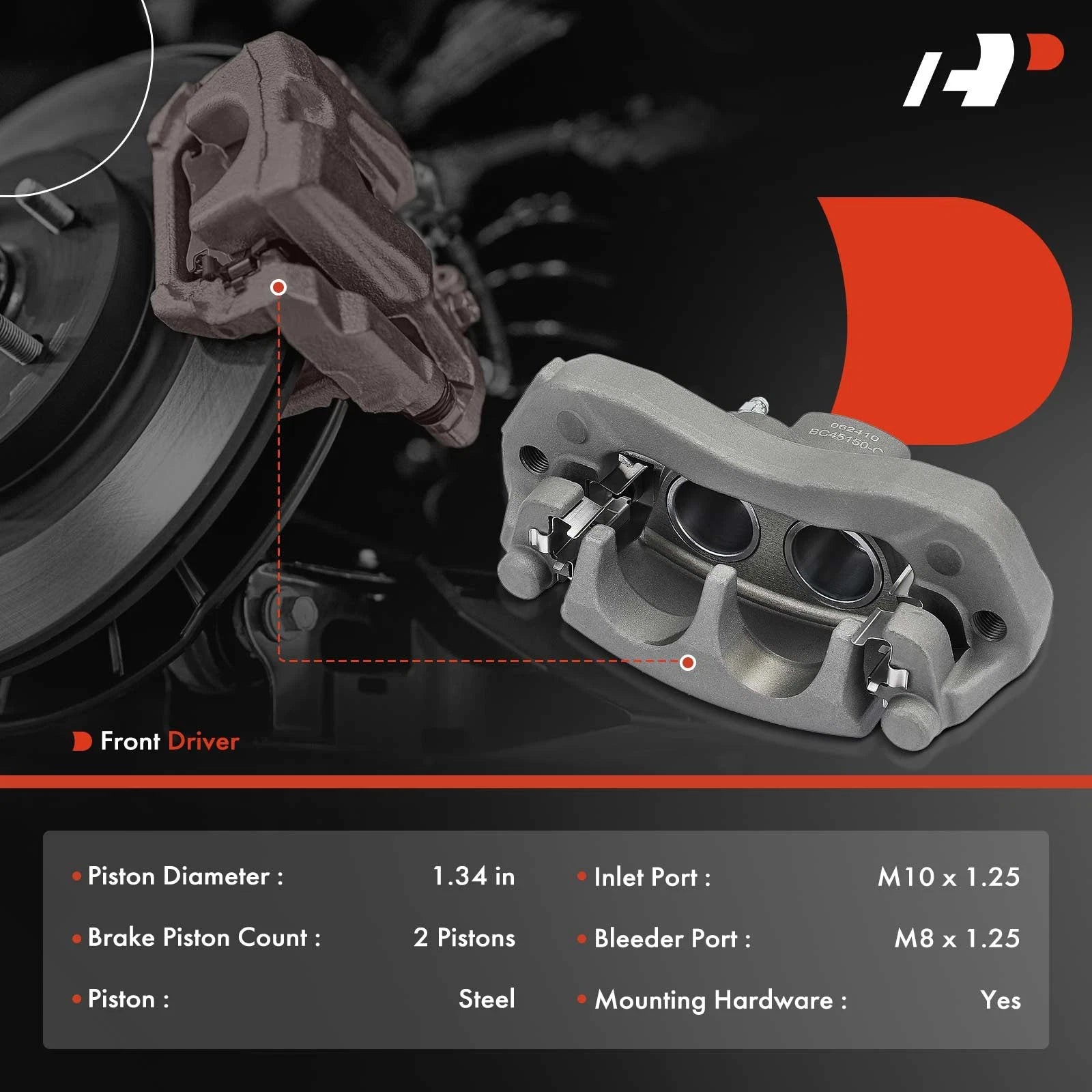 Front Left Disc Brake Caliper for Honda Pioneer 1000 (2016–2023)