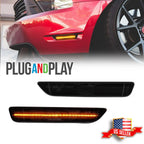 2X Smoked Lens Front Side Marker Lights Amber LED for Ford Mustang (2010–2014)