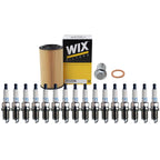 Wix Engine Oil Filter & Denso Spark Plugs Set for Mercedes C215 CL500 (2003)