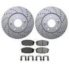 Front Brake Kit 280mm Drilled Rotors & Akebono ProACT Pads for Kia Soul (2010–2023)