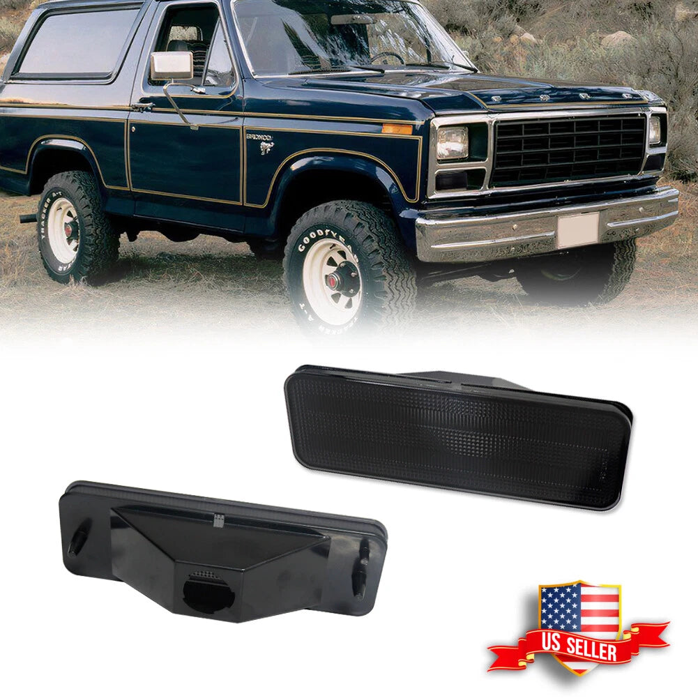 Smoke Lens Front Turn Signal Lights for Ford Bronco F150 F250 F350 (1980–1986)