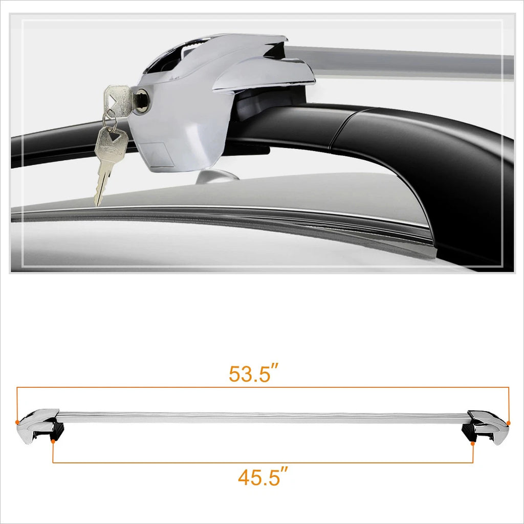 50" Aluminum Roof Rack Crossbar for Van/SUV (Adjustable, Lock Included)