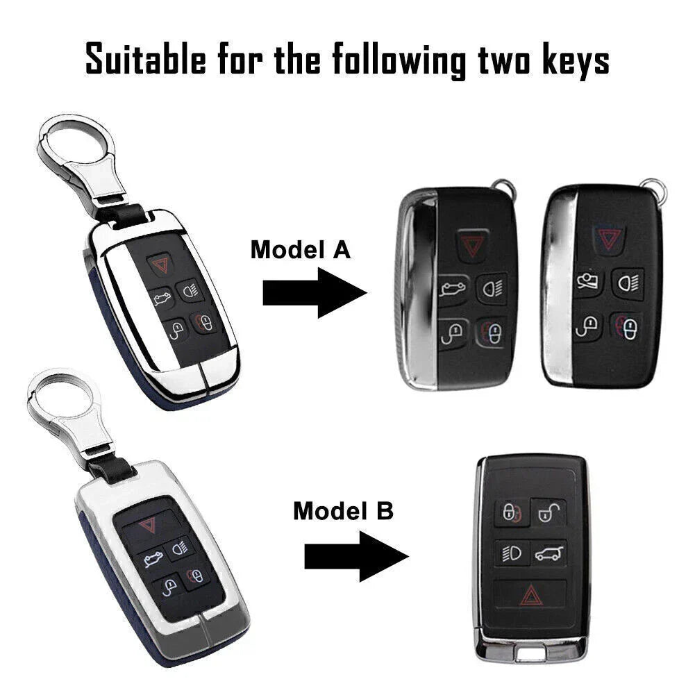 Jaguar Land Rover Key Fob Case Cover Shell Leather for Discovery Range Rover