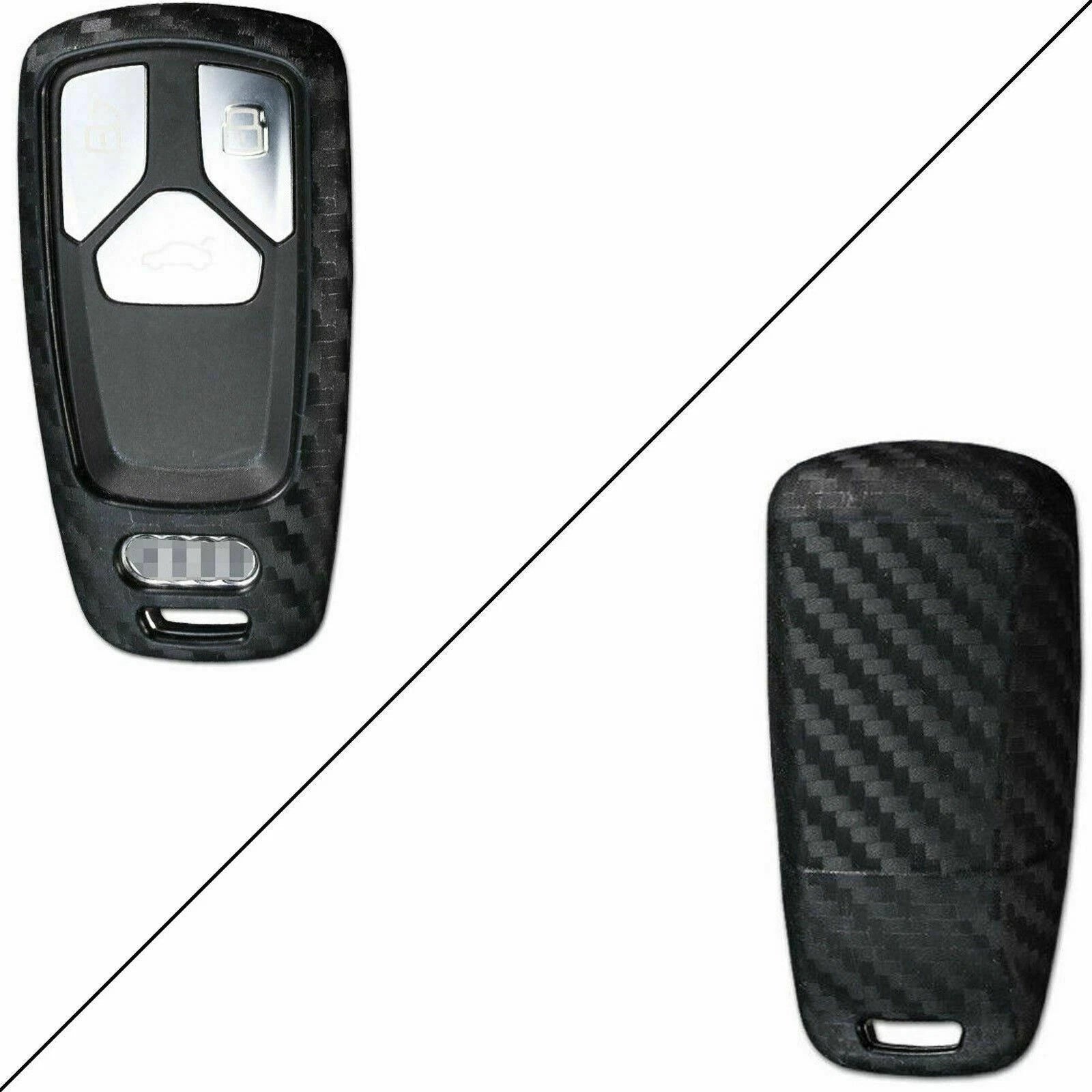 Carbon Fiber Remote 3-Button Key Fob Shell Case for Audi (2017-2025)