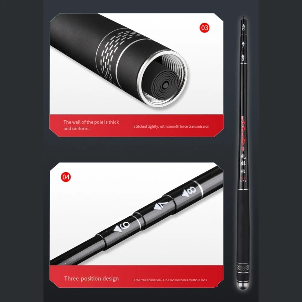 Fishing Rod for Compact Lightweight Carbon Fiber (40cm Collapsed Length)