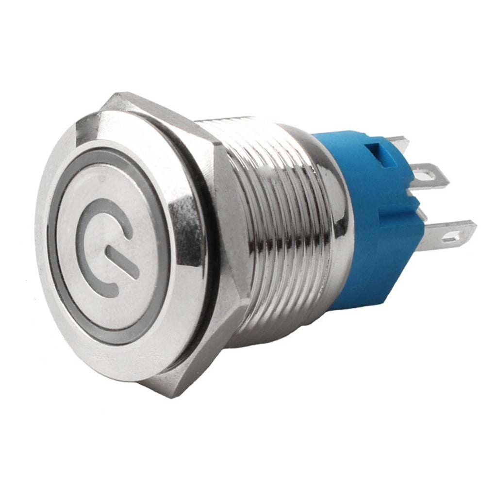 16mm Stainless Steel Push Button Switch with Power LED for Universal Use
