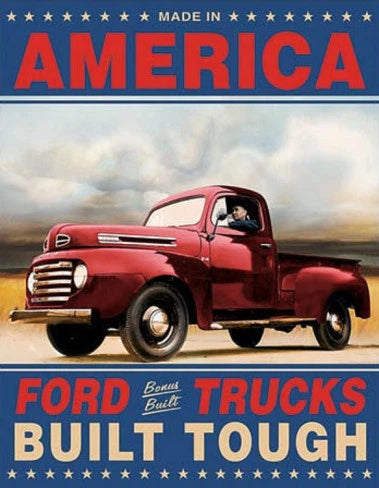 Vintage Replica Tin Metal Sign for Ford Truck (1909)