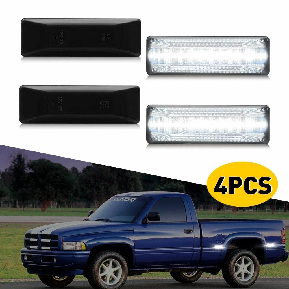 Set of 2 LED Fender Side Marker Lights for Dodge Ram 1500 2500 3500 (1994–2001)