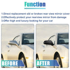 Pair Rearview Side Mirror Cover for Chevrolet Camaro (Carbon Fiber)