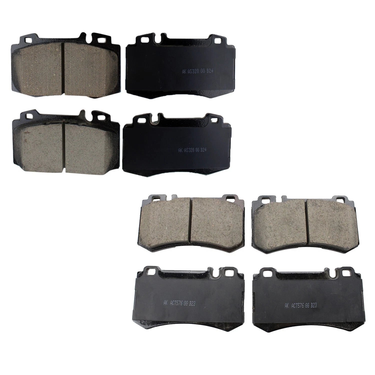 Set of 4 Akebono Euro Ceramic Brake Pads for Mercedes-Benz C215 W220 RWD