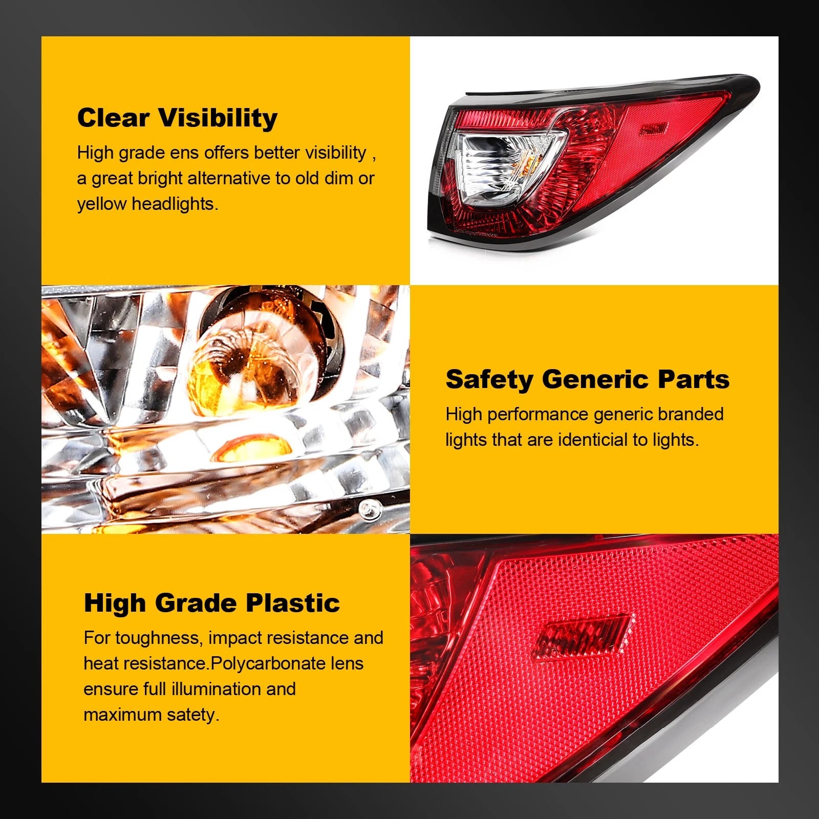 Set of 2 Taillights Assembly for Chevrolet Traverse (2013–2017)