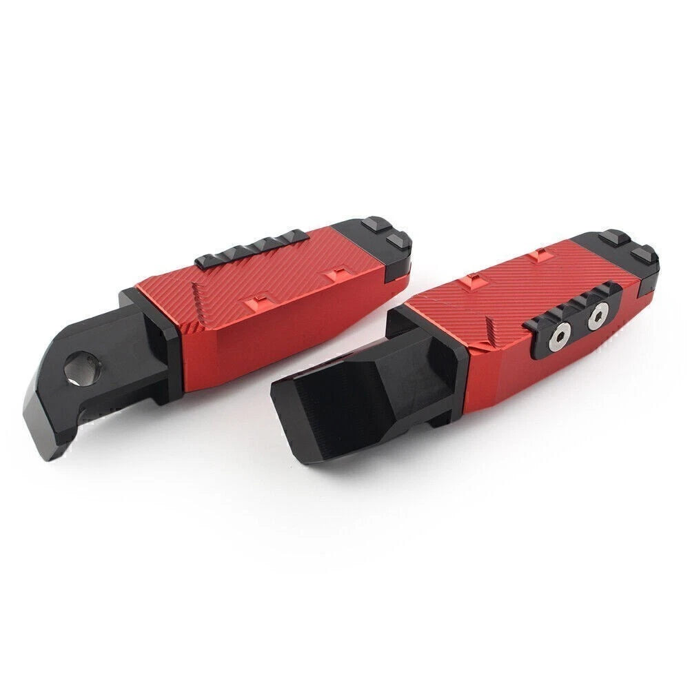 CNC Rear Passenger Footrests Foot Pegs Pedal Pads Red for Yamaha FZ1 YZF R3 (2006–2020)