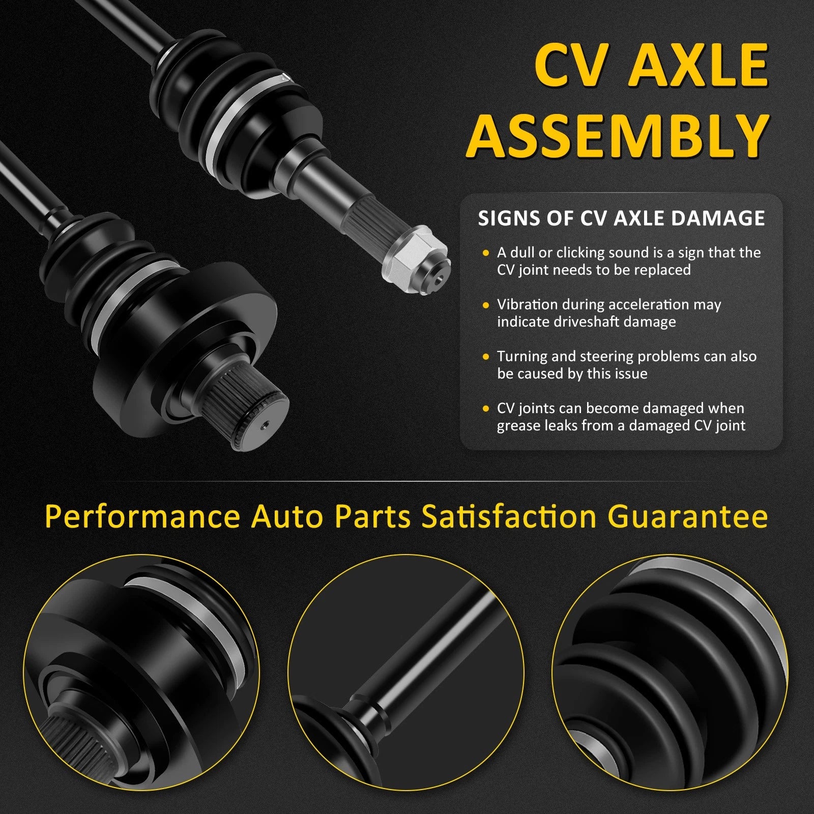 2X CV Axle Assembly for Yamaha Rhino 450 660 (2004–2009)
