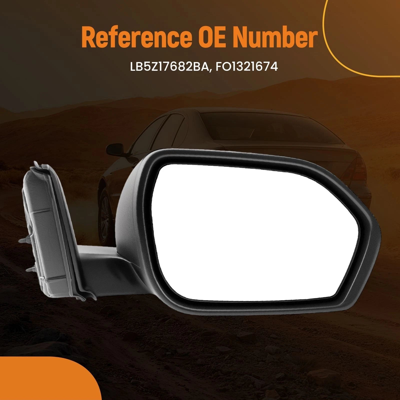 Right Side Mirror for Ford Explorer XLT (2020–2024) Blind Spot Power Black