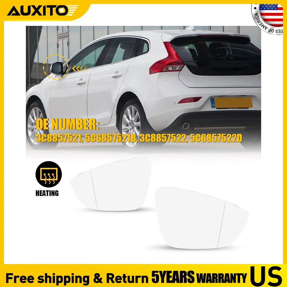 2X Heated Blind Spot Mirror Glass for VW CC EOS (2009–2016)