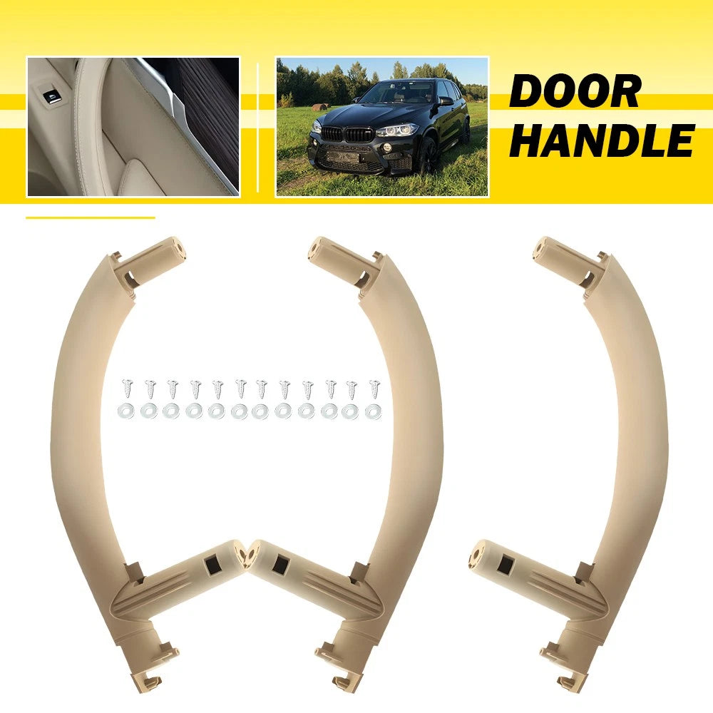 3X Beige Interior Door Pull Handle Trim for BMW X5 X6 (2014–2019)
