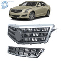 Set of 2 Matte Chrome Front Upper and Lower Grilles for Cadillac ATS (2013–2014)