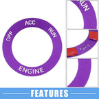 Engine Start Button Sticker for Dodge Charger Challenger (2015–2023) Aluminum Alloy Purple