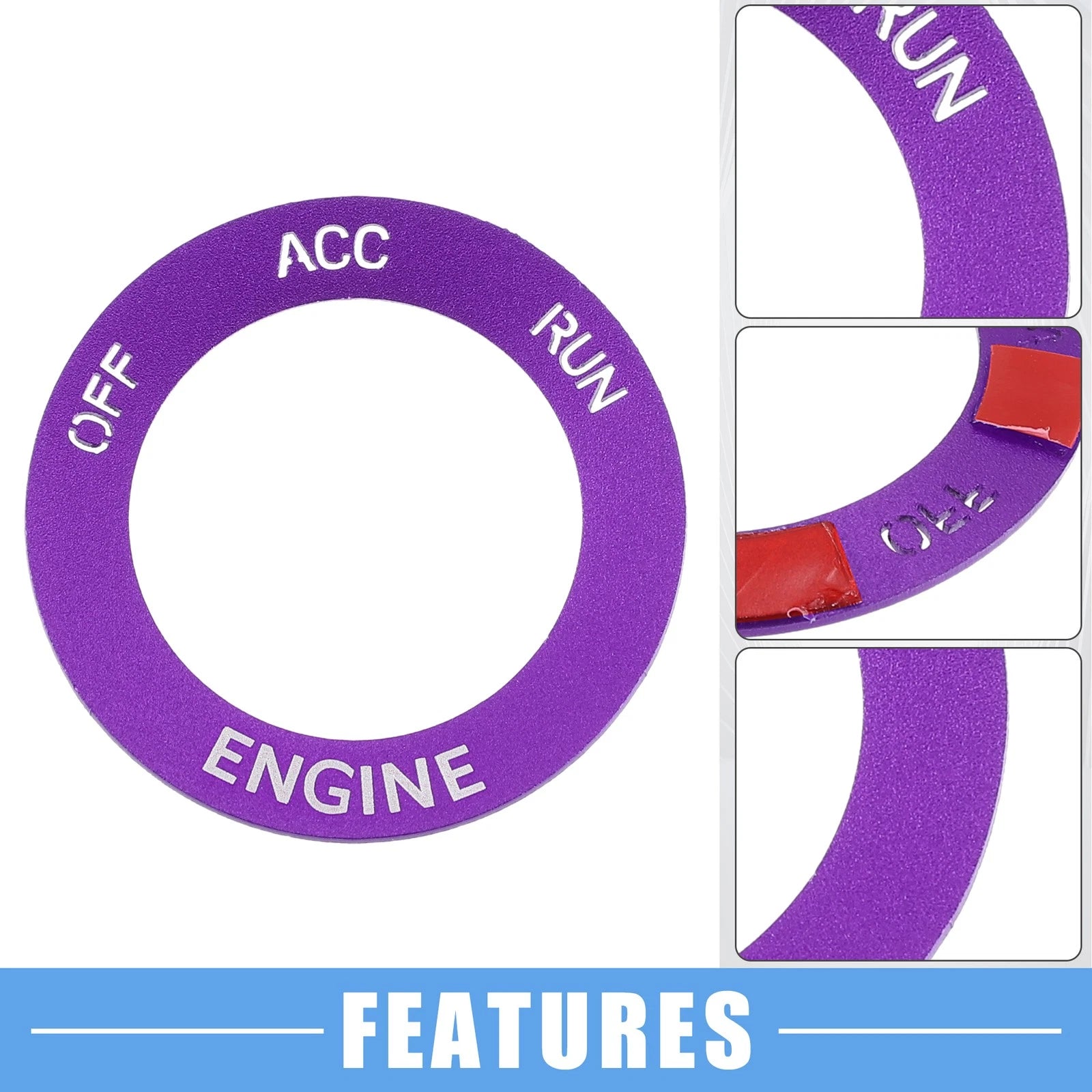 Engine Start Button Sticker for Dodge Charger Challenger (2015–2023) Aluminum Alloy Purple