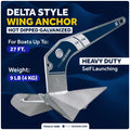 Windlass Anchor Kit 9 lb with 1/2"x100' Rope & 1/4"x15' Chain for Boats