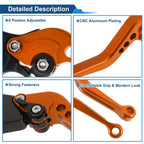 Adjustable Short Brake Clutch Levers for BMW F650GS (2008–2012) - Orange 1 Pair