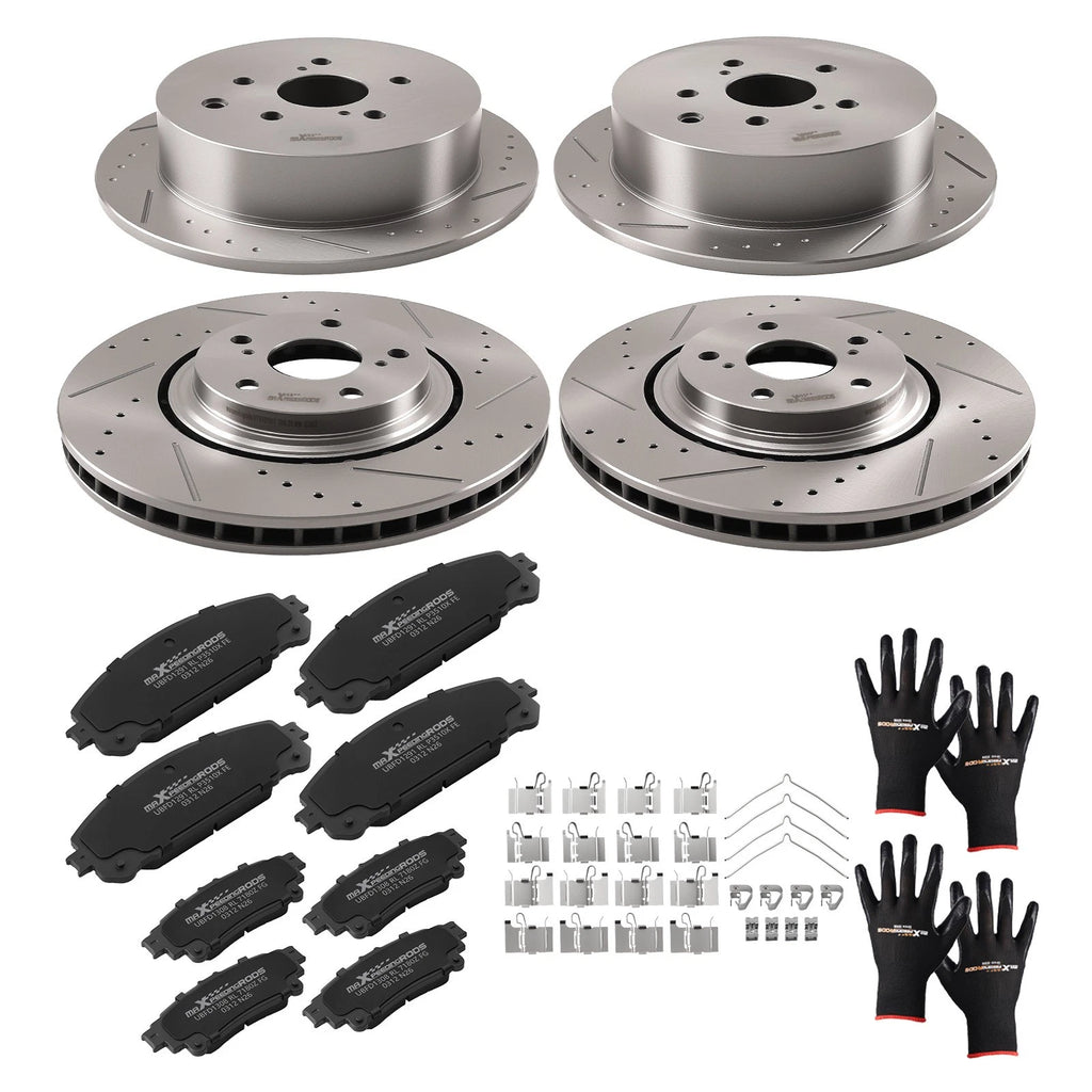 Brake Rotors and Pads Kit for Toyota Sienna Highlander/RX350 RX450h (2004–2023)