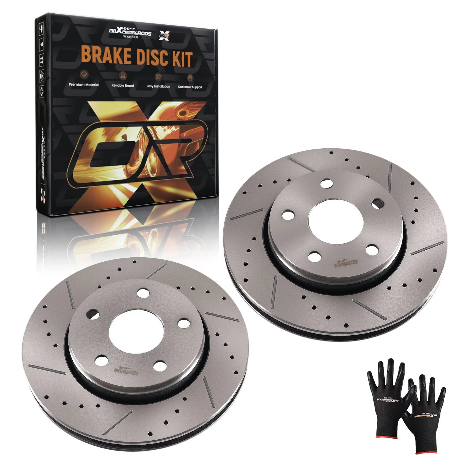 Front Vented Brake Rotors Set of 2 for Jeep Wrangler (2007–2018)