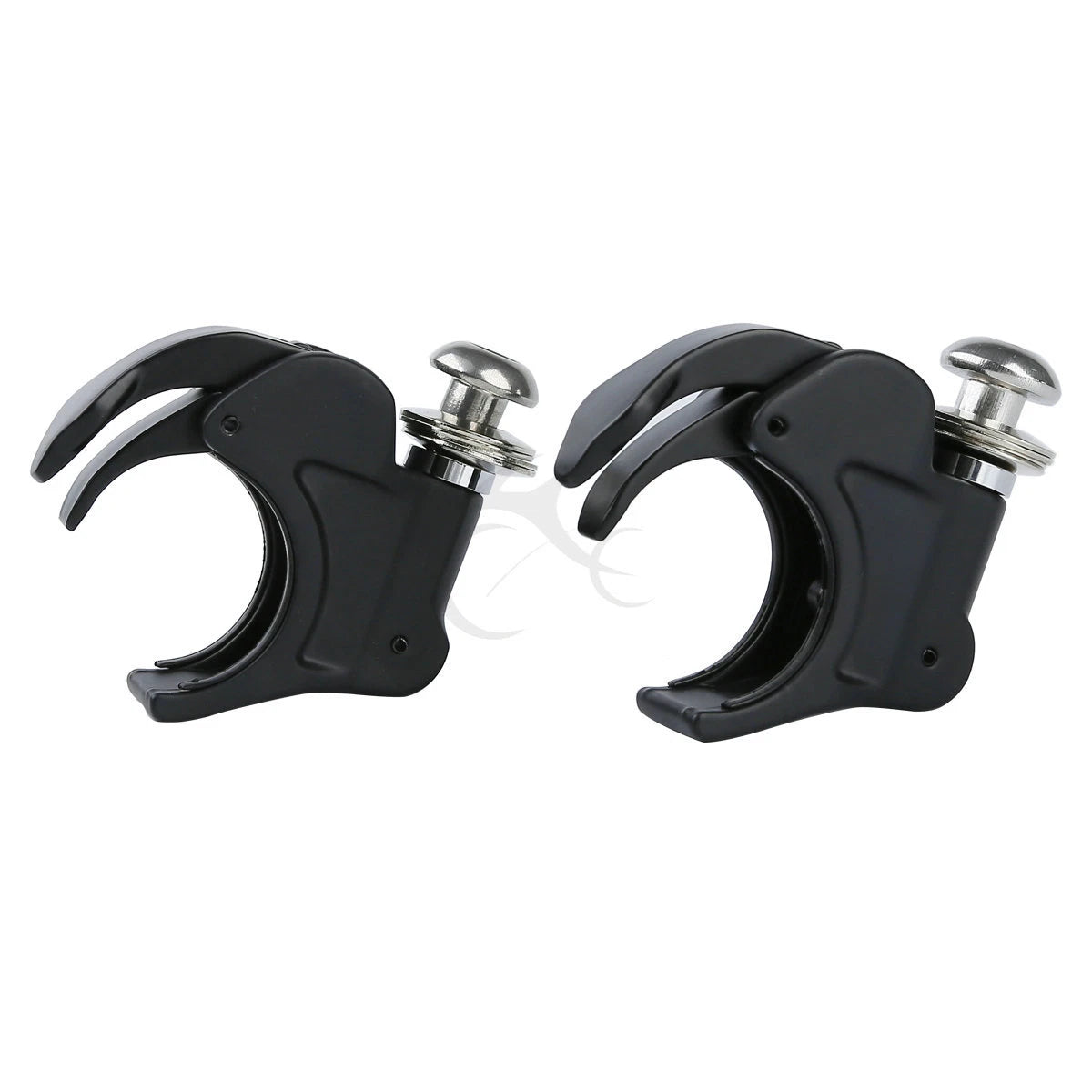 Set of 2 Black 41mm Windshield Clamps for Harley Softail (1988–2013)