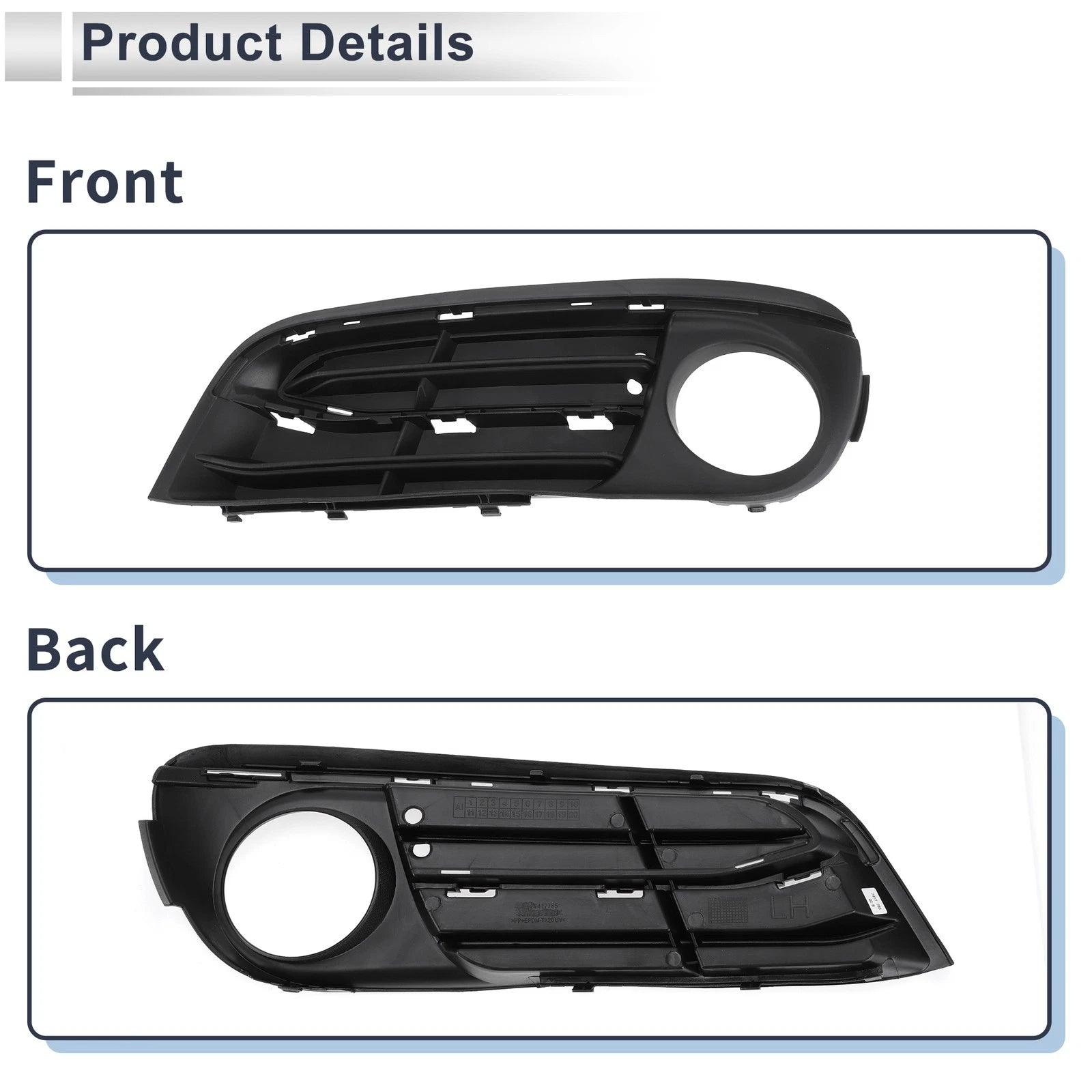 1 Pc Fog Light Grill for BMW 5 Series (2014–2017) No. 51117417785