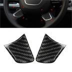 Carbon Fiber Steering Wheel Panel Cover Trim for Audi A6 A7 (2012-2018)
