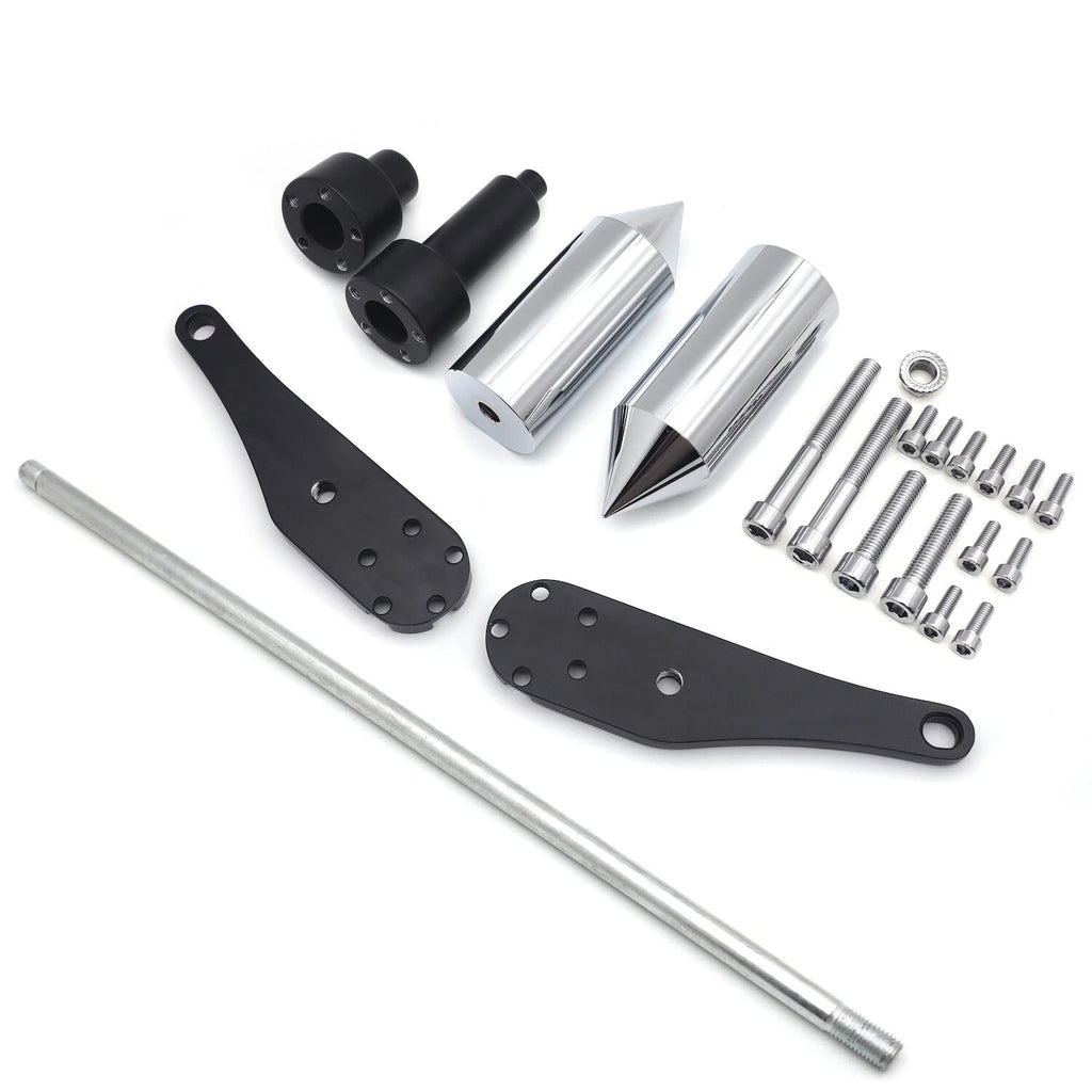 Chrome Spike Frame Slider Protector for Kawasaki ZX 10R (2006–2007)