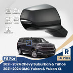 Side Mirror for Chevy Suburban Tahoe GMC Yukon (2021–2024) Right w/BSD 14 Pins