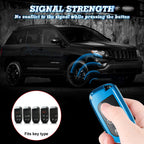Protect Blue Soft TPU Remote Key Fob Case for Jeep Chrysler Dodge (2014-2018)