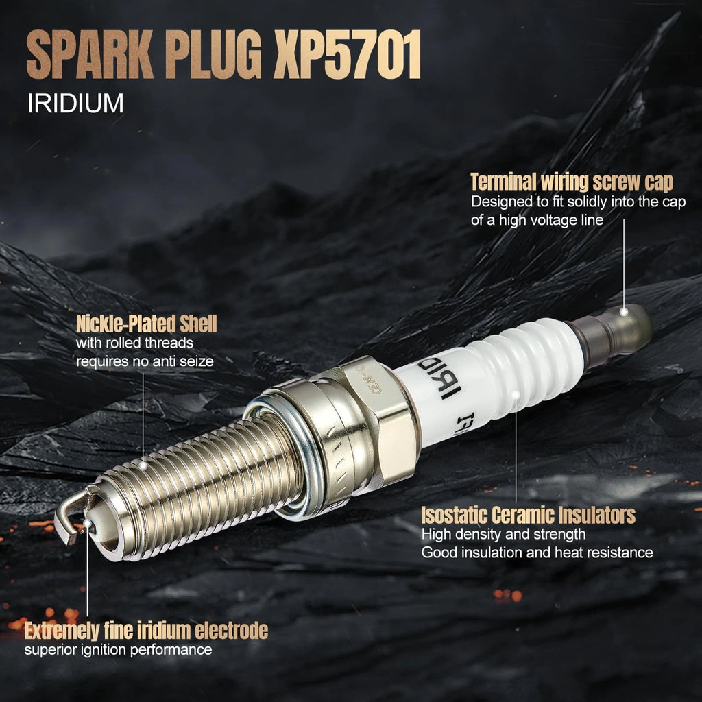 Set of 4 Iridium Spark Plugs for Jeep Cherokee (2014–2022) XP5701