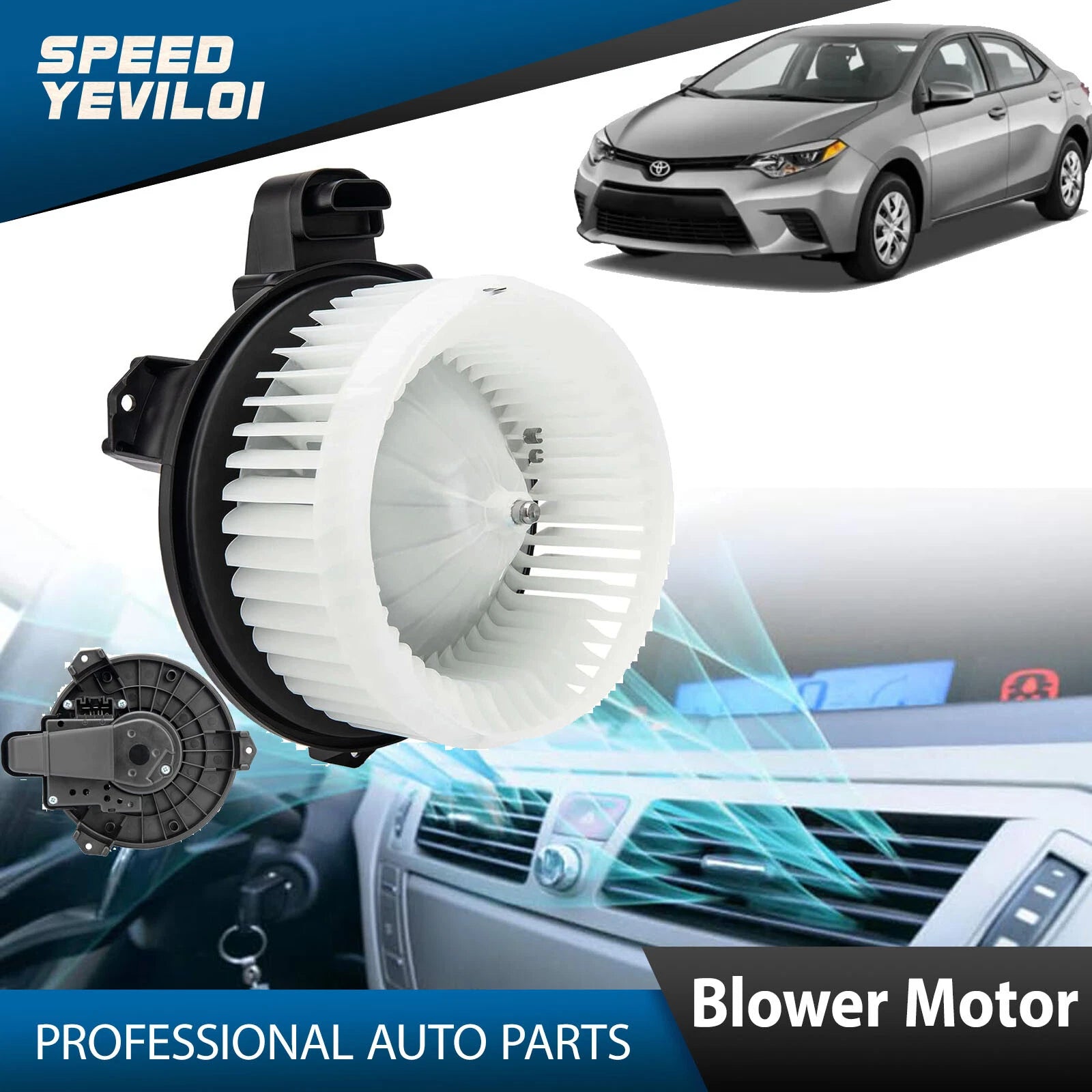 Blower Motor Front for Toyota Tundra Camry 4Runner Highlander Venza Avalon (2007–2017)