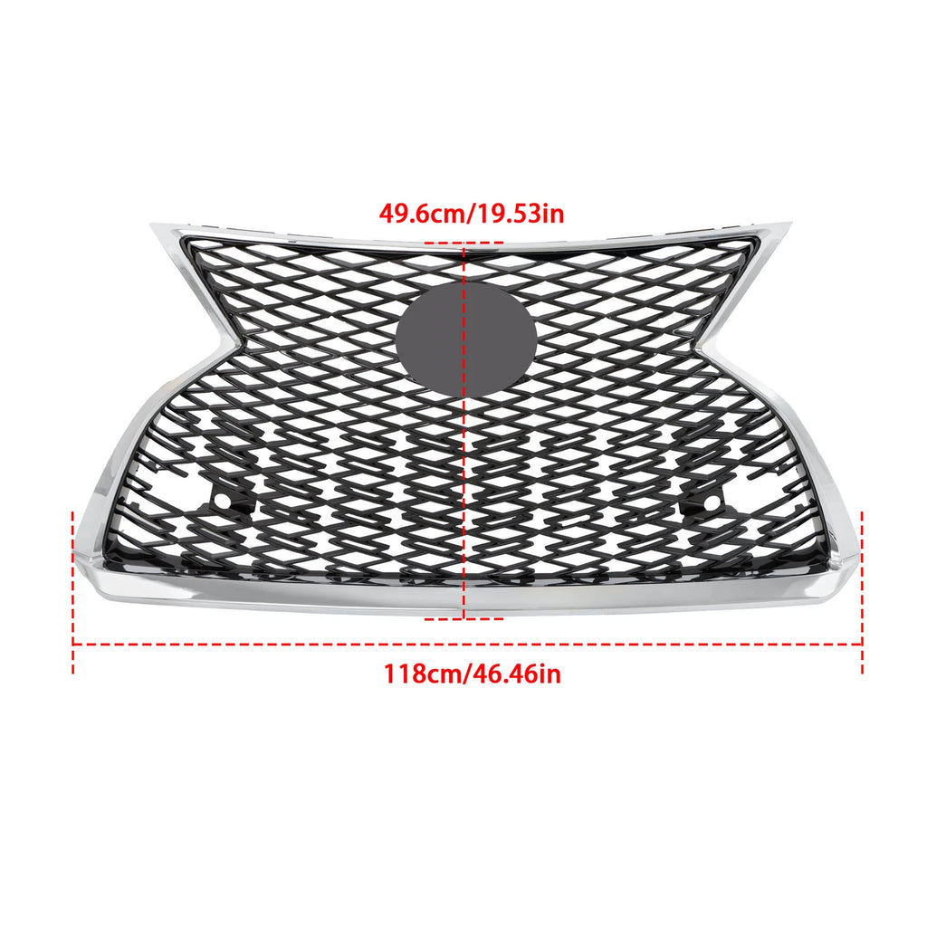 Front Upper Grille Assembly for Lexus RX350 RX450h (2020–2022) Chrome Black
