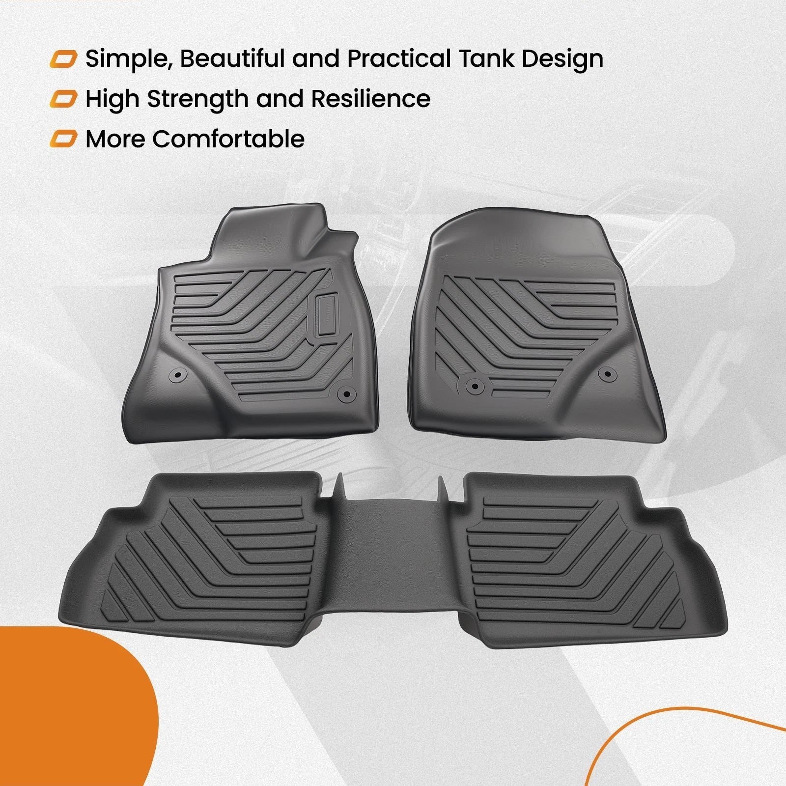 Floor Mats Liner Set of 4 for Mazda 3 (2014–2018) TPE Waterproof