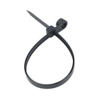 Black Screw Mount Cable Ties 8 Inch (Set of 4) UV Resistant 75 lbs Tensile Load