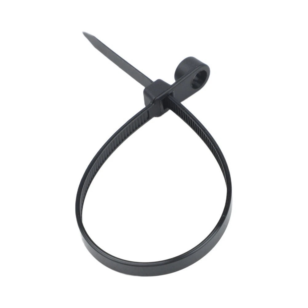 Black Screw Mount Cable Ties 8 Inch (Set of 4) UV Resistant 75 lbs Tensile Load