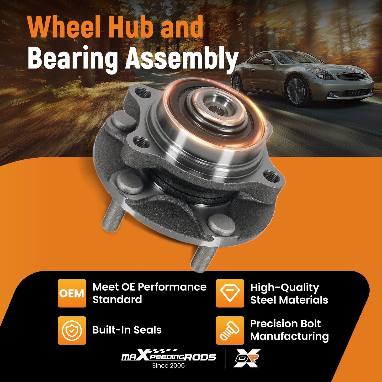 Pair Front Wheel Hub & Bearing Pack for Infiniti G35 350Z (2003–2009) WA513268