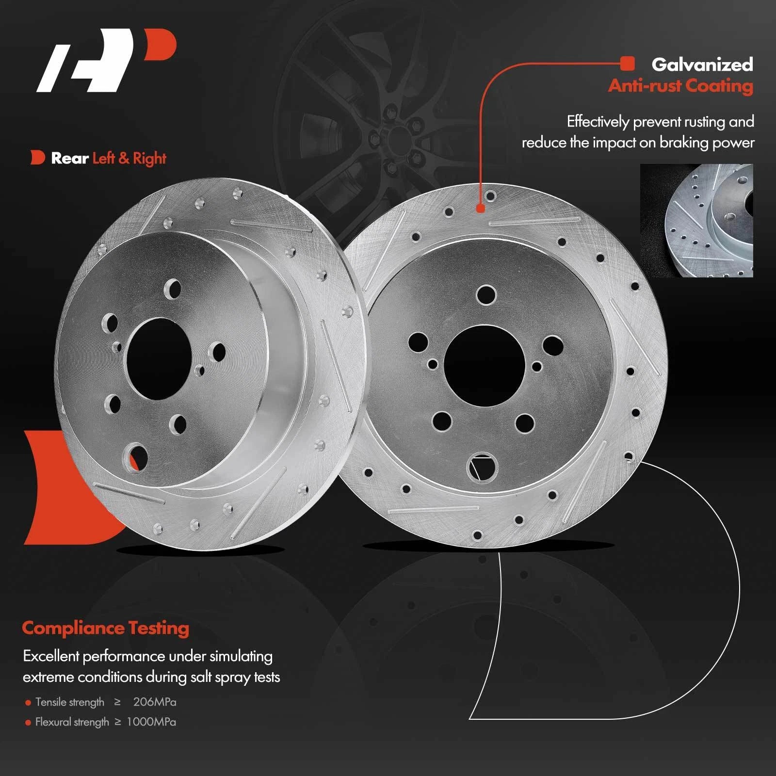 Drilled Brake Rotor & Pad Set for Subaru Crosstrek Forester
